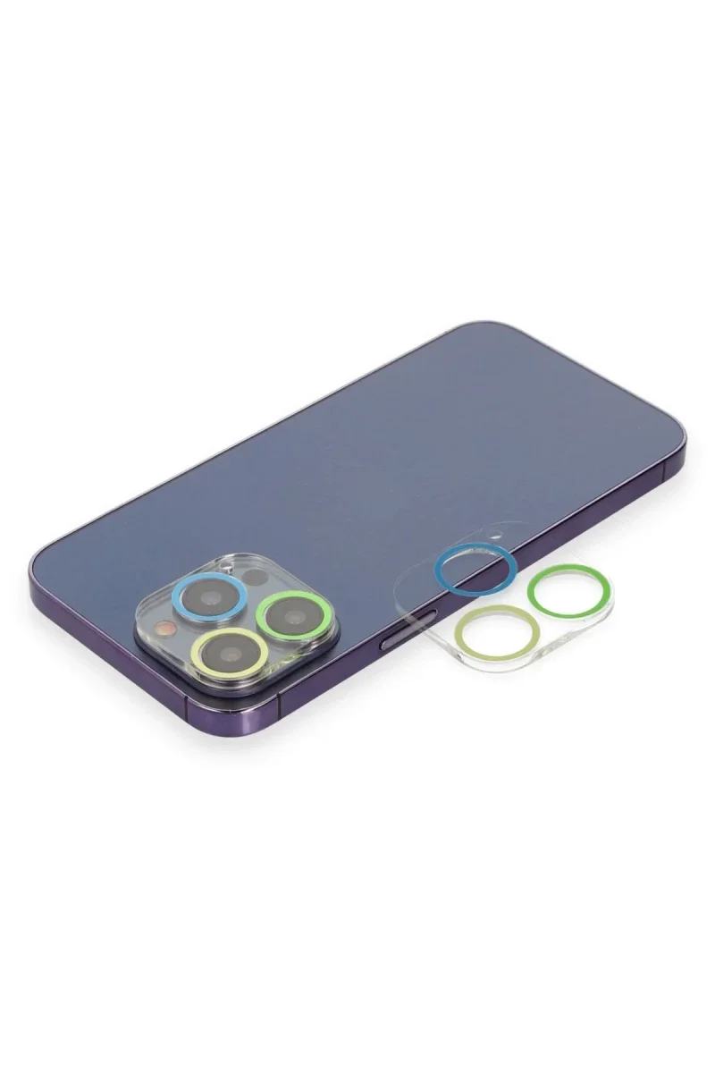 Apple iPhone 13 Pro Max Renkli Kamera Lens Koruma Cam - Yeşil-Sarı Apple iPhone 13 Pro Max Renkli Kamera Lens Koruma Cam - Yeşil-Sarı