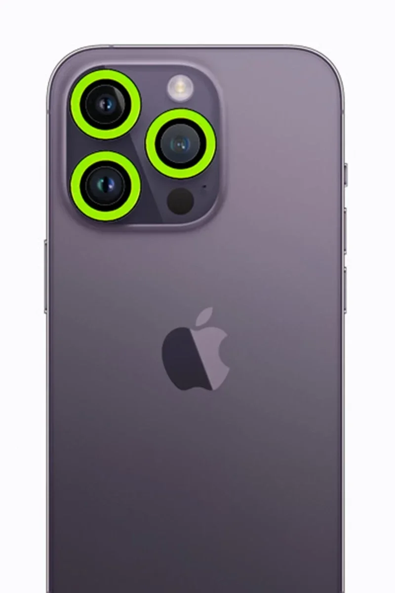 Apple iPhone 13 Pro Max Neon Fosforlu Kamera Lens - Yeşil Apple iPhone 13 Pro Max Neon Fosforlu Kamera Lens - Yeşil