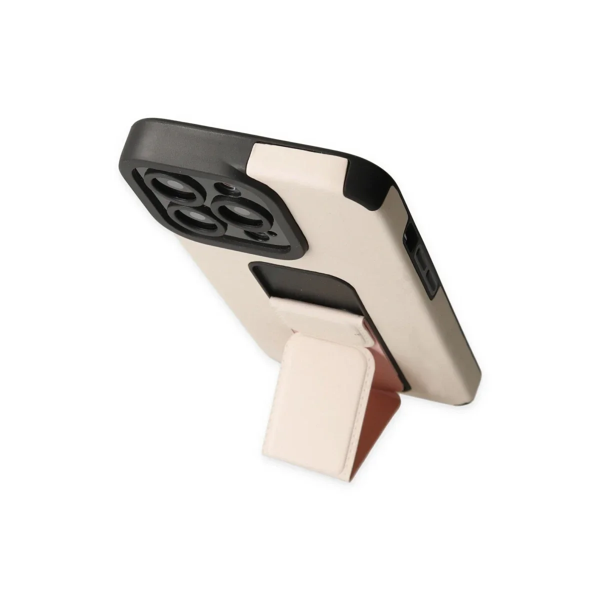 Apple iPhone 13 Pro Max Kılıf Mega Standlı Silikon - Gold Apple iPhone 13 Pro Max Kılıf Mega Standlı Silikon - Gold