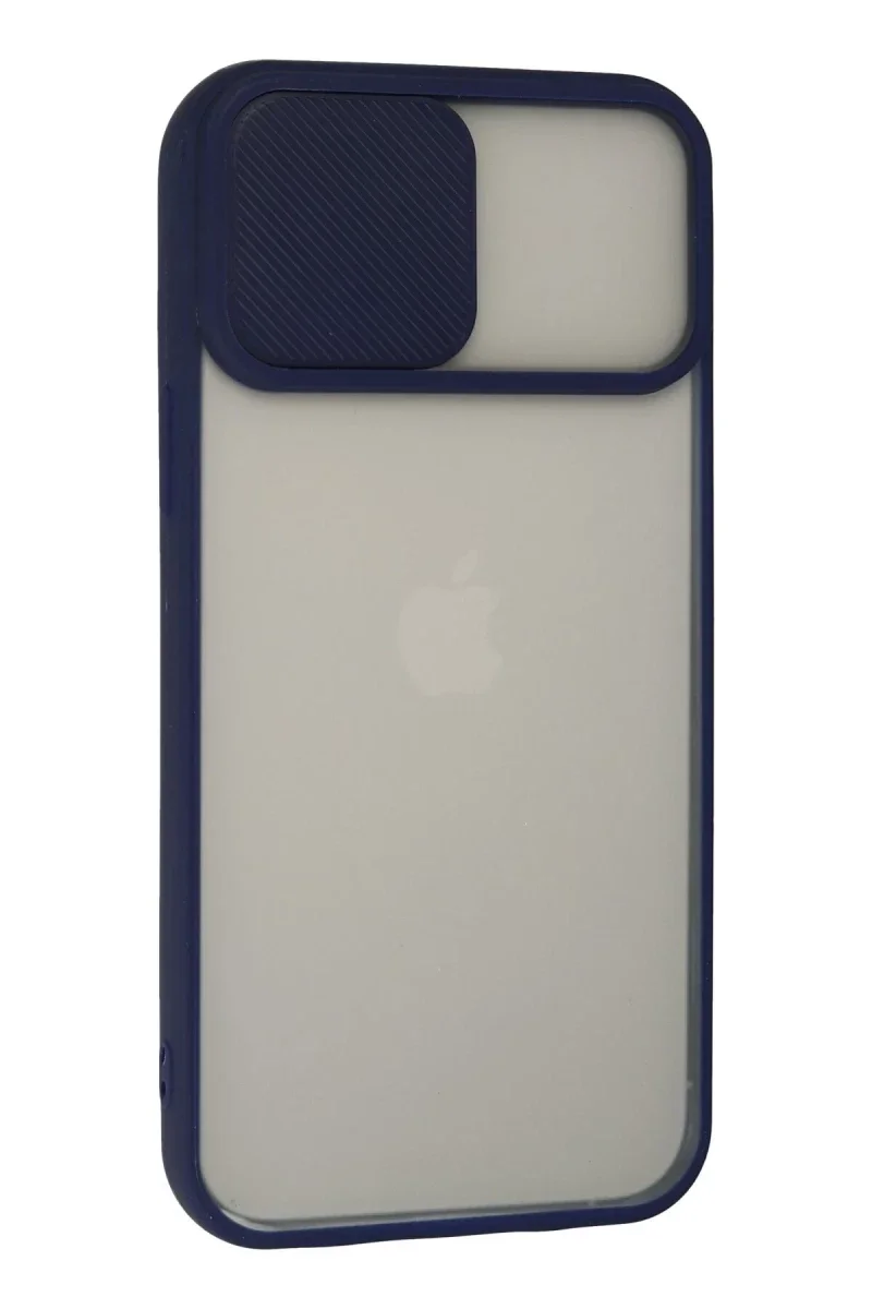 Apple iPhone 13 Pro Max Kılıf Palm Buzlu Kamera Sürgülü Silikon - Lacivert Apple iPhone 13 Pro Max Kılıf Palm Buzlu Kamera Sürgülü Silikon - Lacivert