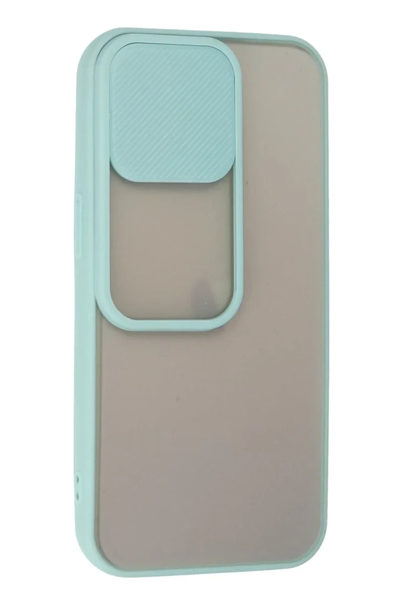 Apple iPhone 13 Pro Kılıf Palm Buzlu Kamera Sürgülü Silikon - Turkuaz Apple iPhone 13 Pro Kılıf Palm Buzlu Kamera Sürgülü Silikon - Turkuaz