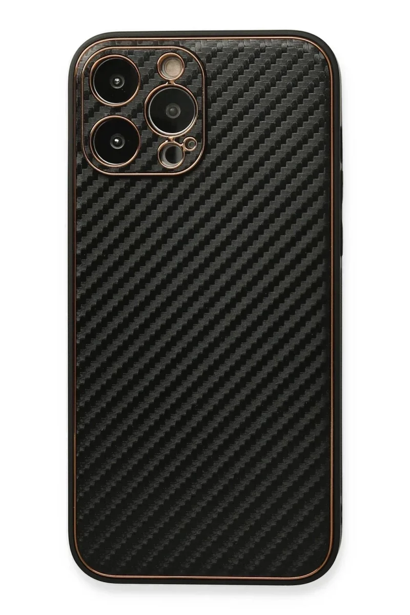 Apple iPhone 13 Pro Kılıf Coco Karbon Silikon - Siyah