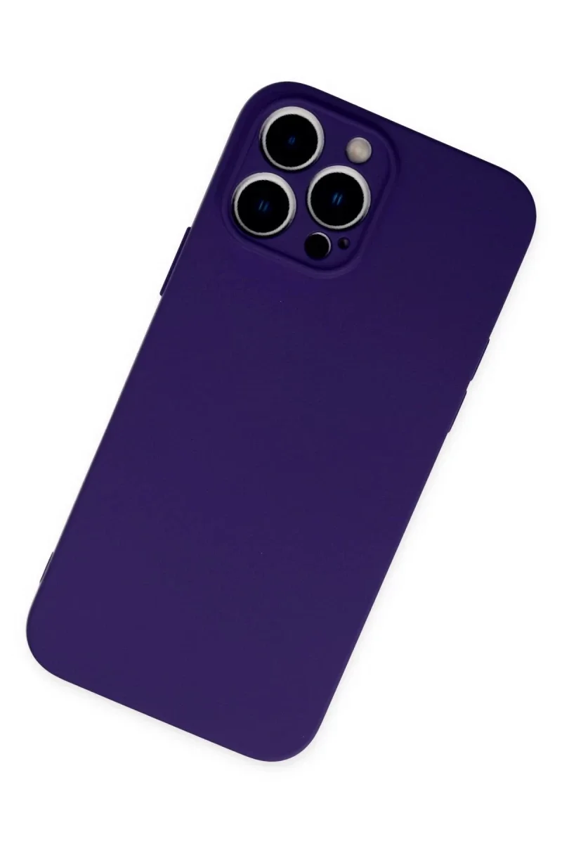 Apple iPhone 13 Pro Kılıf Nano içi Kadife Silikon - Mor Apple iPhone 13 Pro Kılıf Nano içi Kadife Silikon - Mor