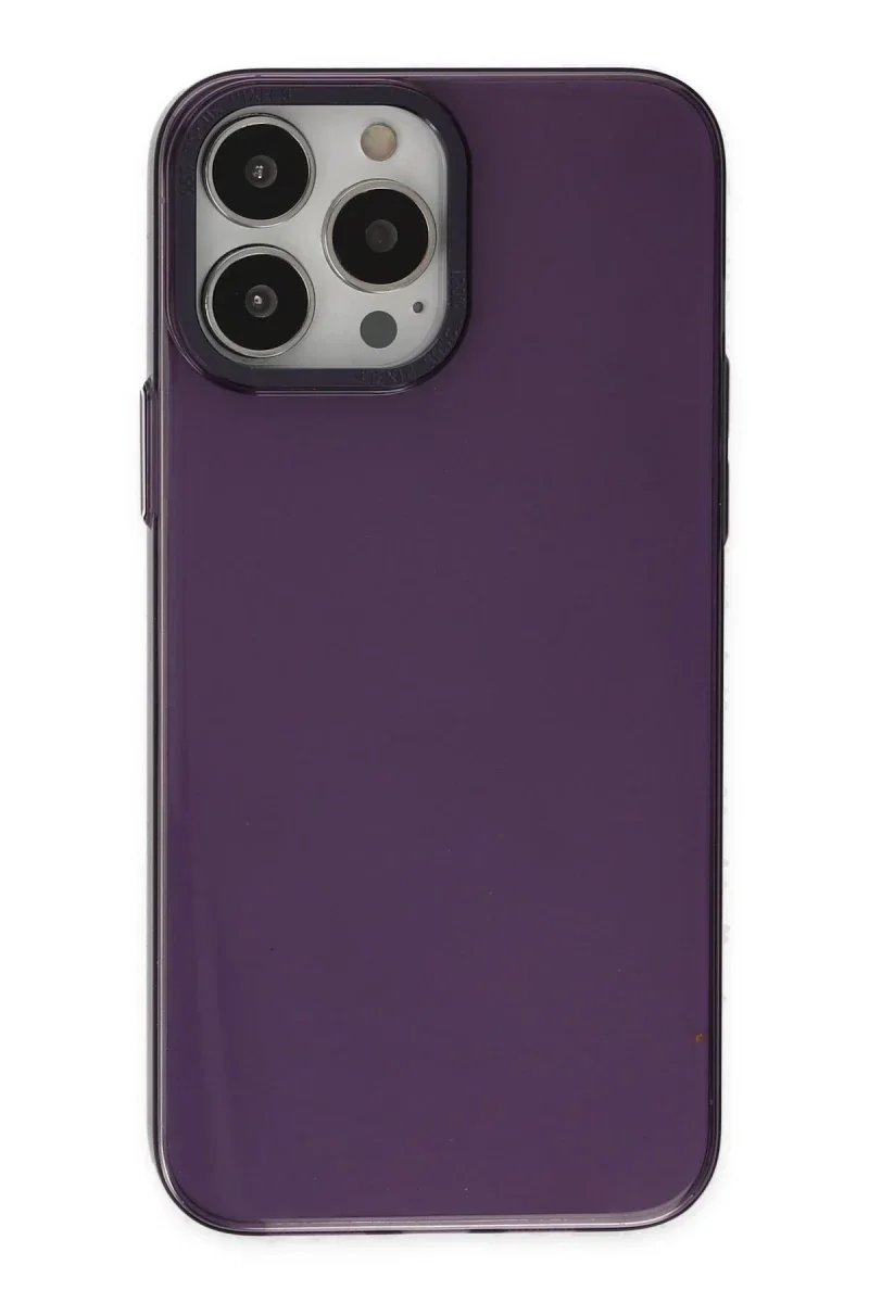 Apple iPhone 13 Pro Max Kılıf Anka PC Sert Metal Kapak - Mor