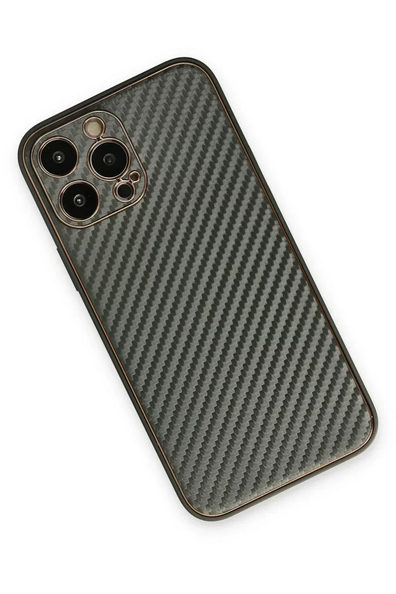 Apple iPhone 13 Pro Kılıf Coco Karbon Silikon - Füme Apple iPhone 13 Pro Kılıf Coco Karbon Silikon - Füme