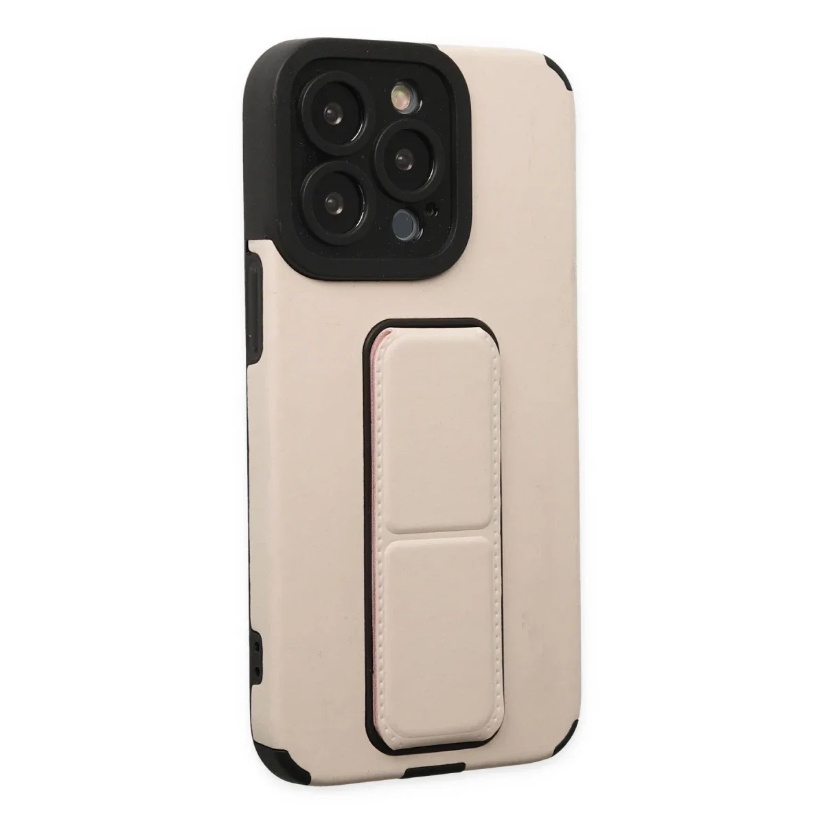 Apple iPhone 13 Pro Kılıf Mega Standlı Silikon - Gold Apple iPhone 13 Pro Kılıf Mega Standlı Silikon - Gold