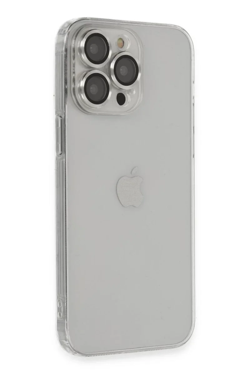 Apple iPhone 13 Pro Max Kılıf Luko Lens Silikon - Gümüş