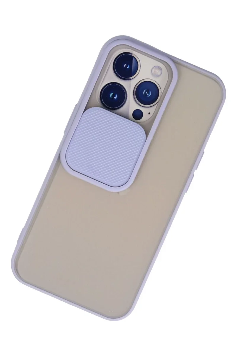 Apple iPhone 13 Pro Kılıf Palm Buzlu Kamera Sürgülü Silikon - Lila Apple iPhone 13 Pro Kılıf Palm Buzlu Kamera Sürgülü Silikon - Lila