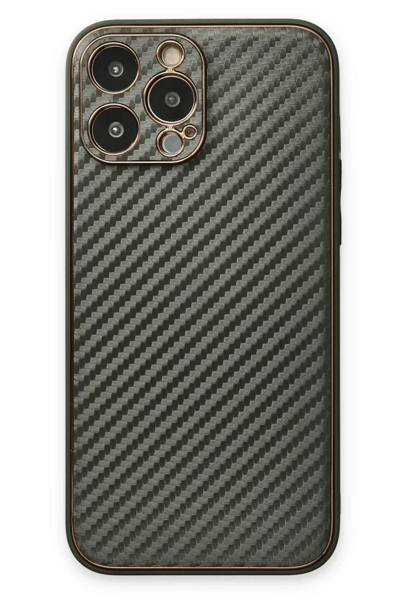 Apple iPhone 13 Pro Kılıf Coco Karbon Silikon - Füme Apple iPhone 13 Pro Kılıf Coco Karbon Silikon - Füme
