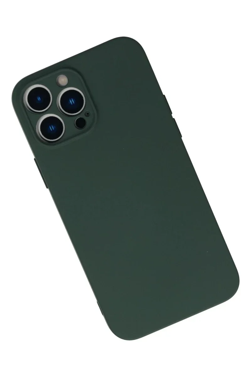 Apple iPhone 13 Pro Kılıf Nano içi Kadife Silikon - Koyu Yeşil Apple iPhone 13 Pro Kılıf Nano içi Kadife Silikon - Koyu Yeşil