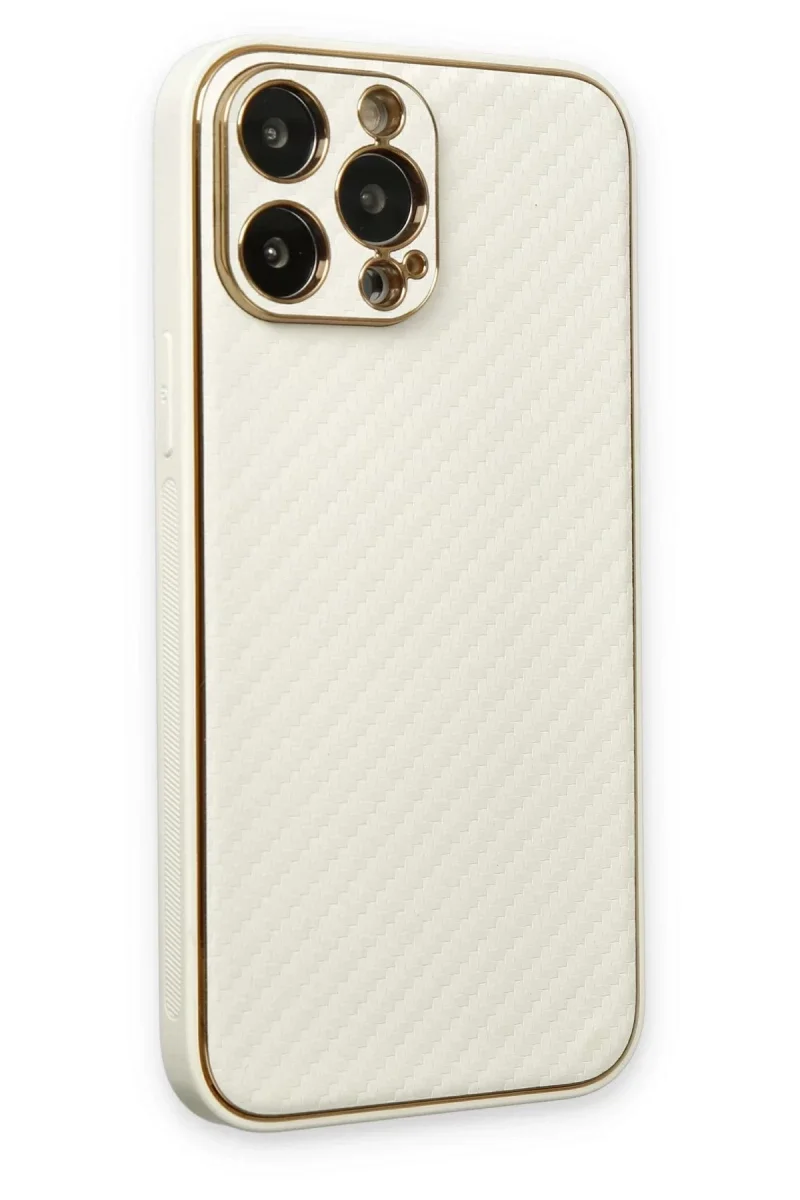 Apple iPhone 13 Pro Kılıf Coco Karbon Silikon - Beyaz Apple iPhone 13 Pro Kılıf Coco Karbon Silikon - Beyaz