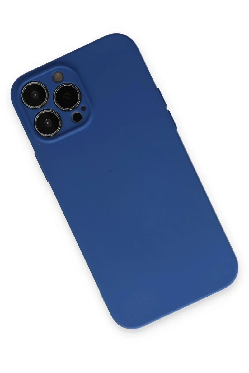 Apple iPhone 13 Pro Max Kılıf Nano içi Kadife Silikon - Lacivert