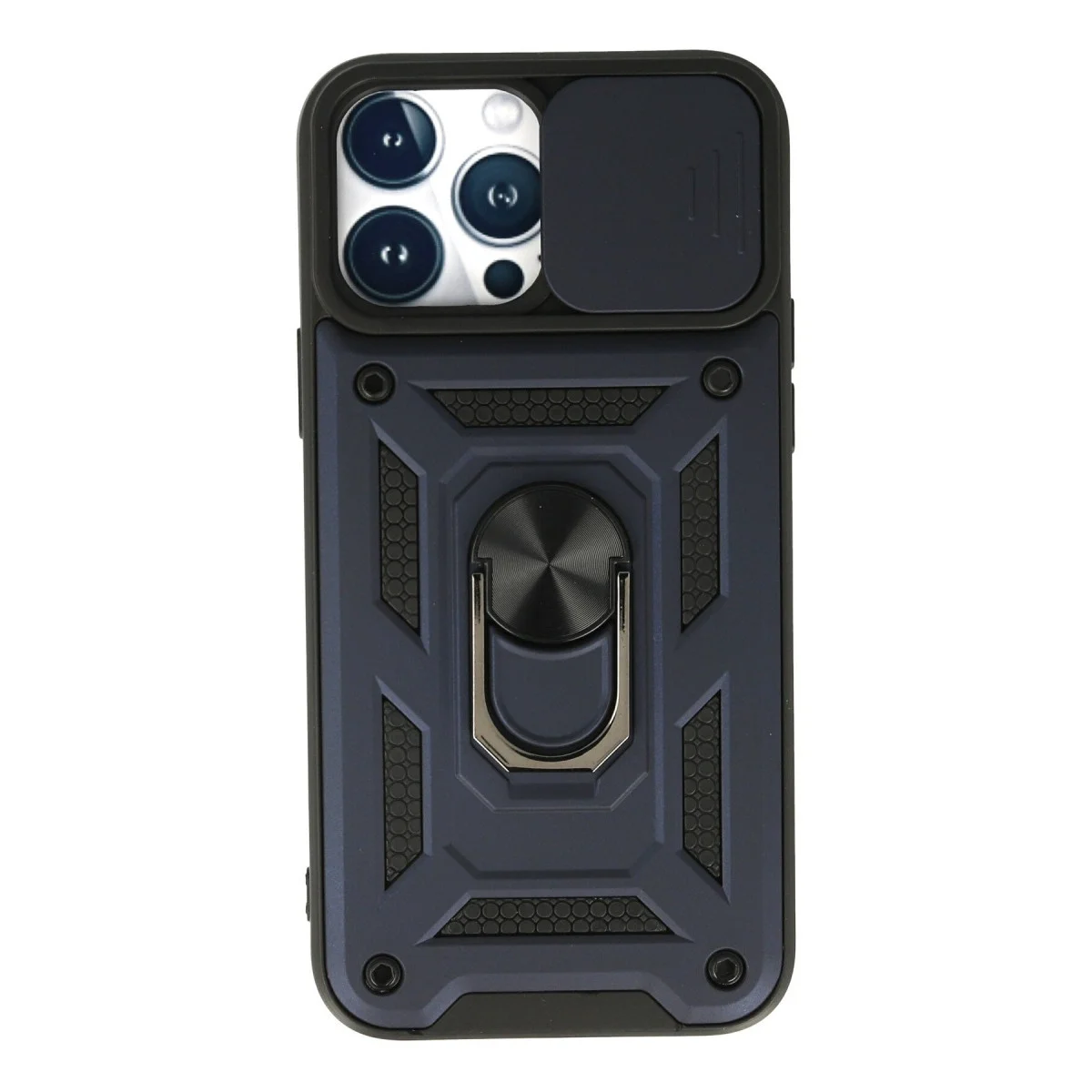 Apple İphone 13 Pro Kılıf Pars Lens Yüzüklü Silikon - Lacivert