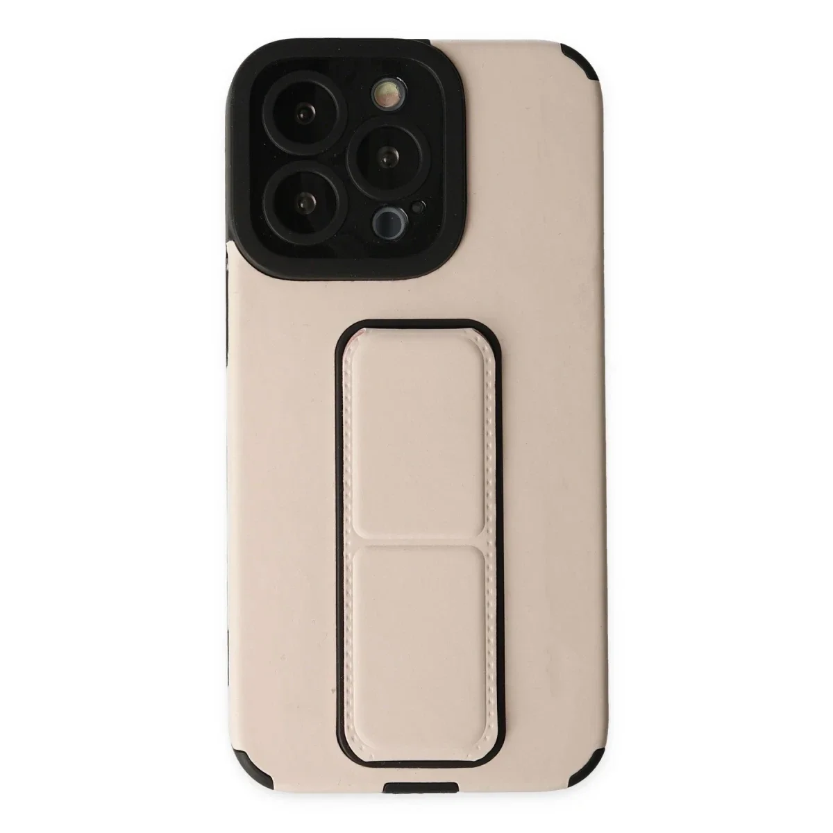 Apple iPhone 13 Pro Kılıf Mega Standlı Silikon - Gold Apple iPhone 13 Pro Kılıf Mega Standlı Silikon - Gold