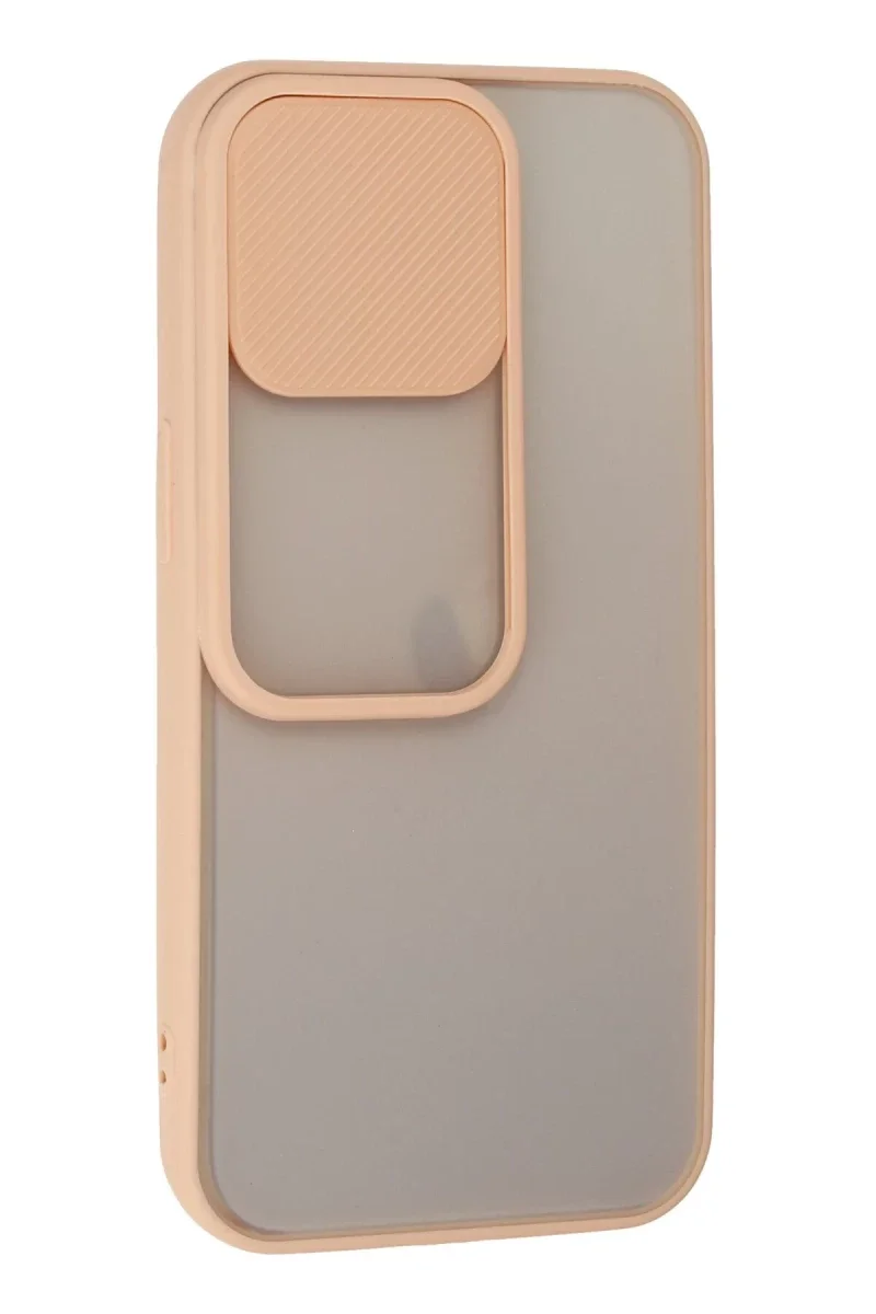 Apple iPhone 13 Pro Kılıf Palm Buzlu Kamera Sürgülü Silikon - Pembe