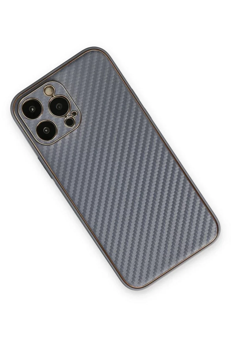 Apple iPhone 13 Pro Kılıf Coco Karbon Silikon - Gri Apple iPhone 13 Pro Kılıf Coco Karbon Silikon - Gri