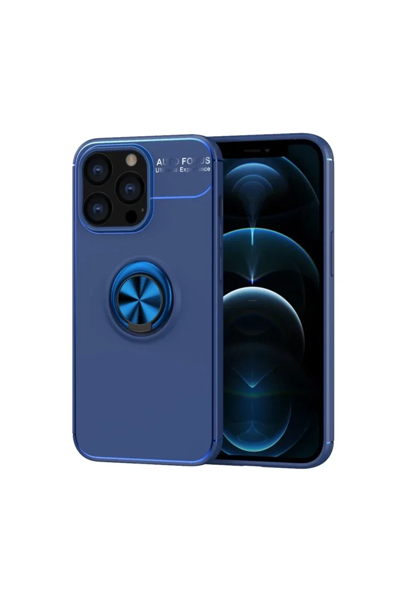 Apple iPhone 13 Pro Kılıf Range Yüzüklü Silikon - Mavi Apple iPhone 13 Pro Kılıf Range Yüzüklü Silikon - Mavi