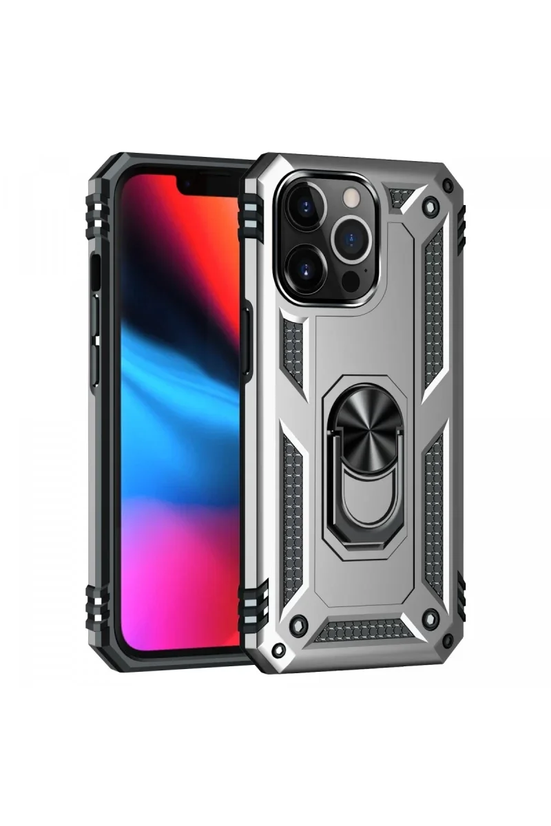 Apple iPhone 13 Pro Max Kılıf Sofya Yüzüklü Silikon Kapak - Gümüş Apple iPhone 13 Pro Max Kılıf Sofya Yüzüklü Silikon Kapak - Gümüş