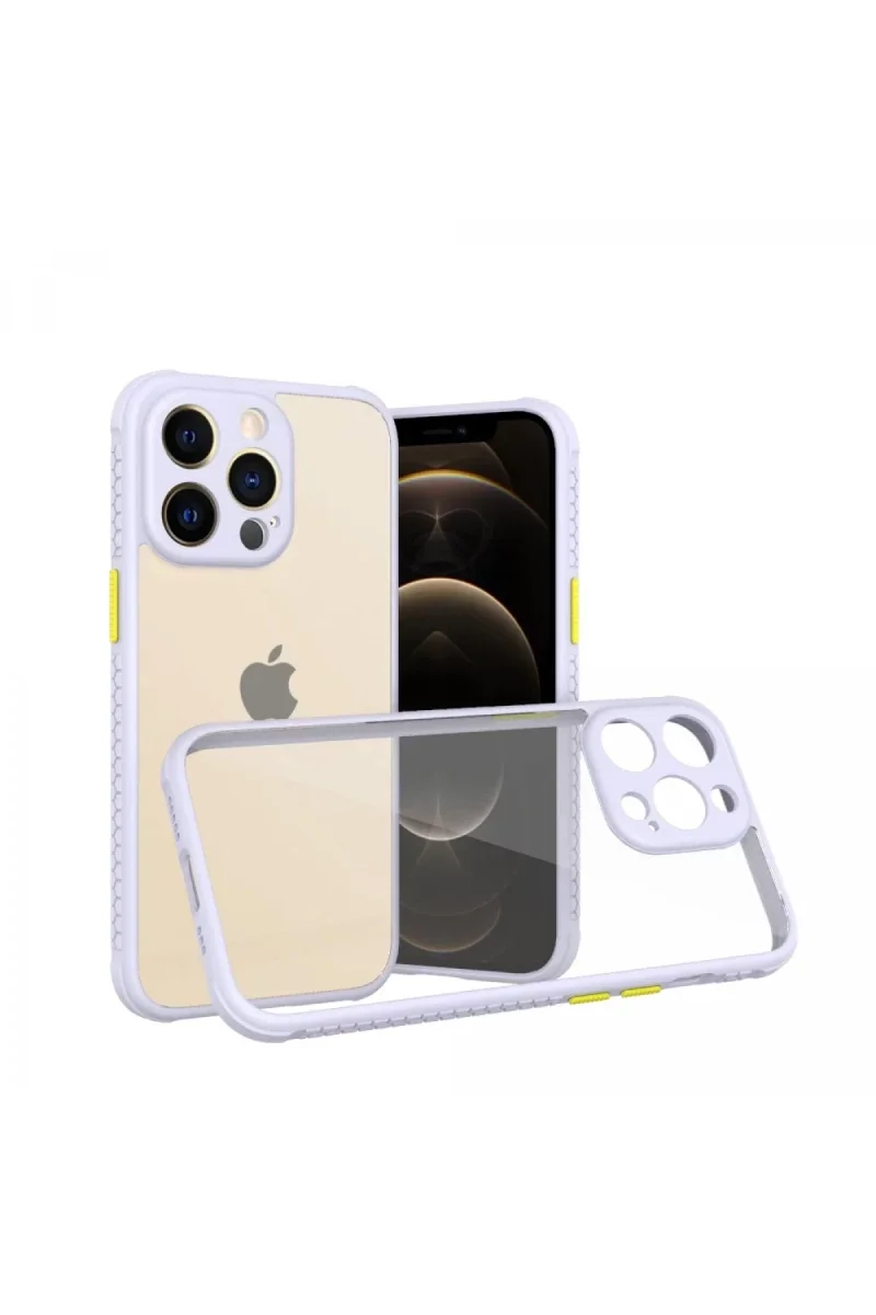 Apple iPhone 13 Pro Kılıf Miami Şeffaf Silikon - Lila Apple iPhone 13 Pro Kılıf Miami Şeffaf Silikon - Lila