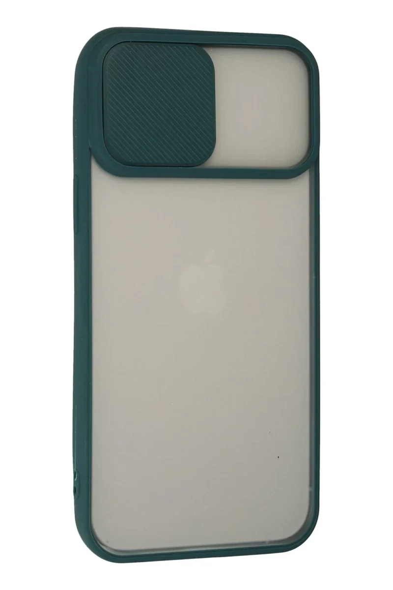 Apple iPhone 13 Pro Max Kılıf Palm Buzlu Kamera Sürgülü Silikon - Yeşil