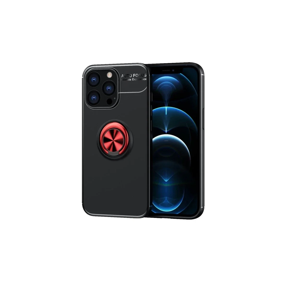 Apple iPhone 13 Pro Max Kılıf Range Yüzüklü Silikon - Siyah-Kırmızı Apple iPhone 13 Pro Max Kılıf Range Yüzüklü Silikon - Siyah-Kırmızı