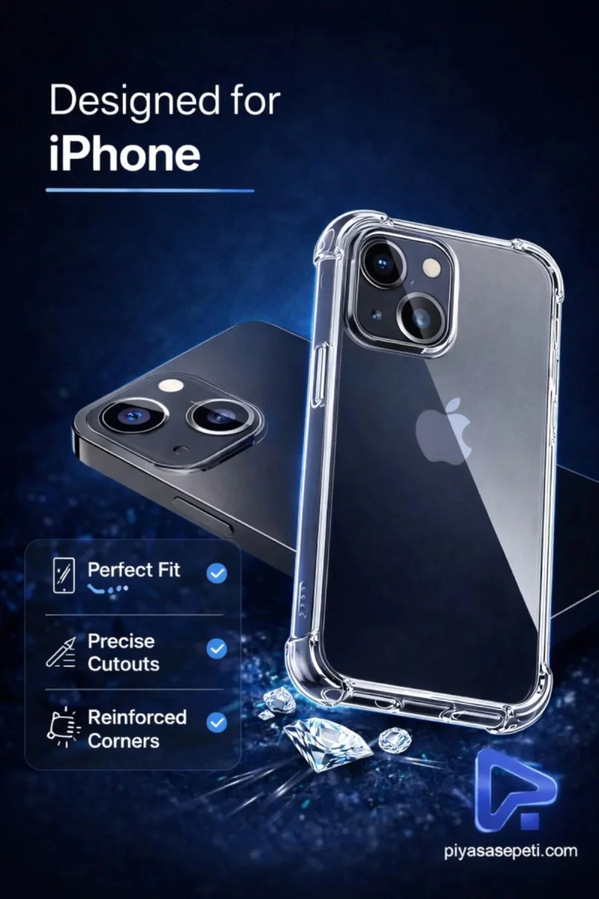 Apple iPhone 13 Şeffaf Tank Silikon Kapak