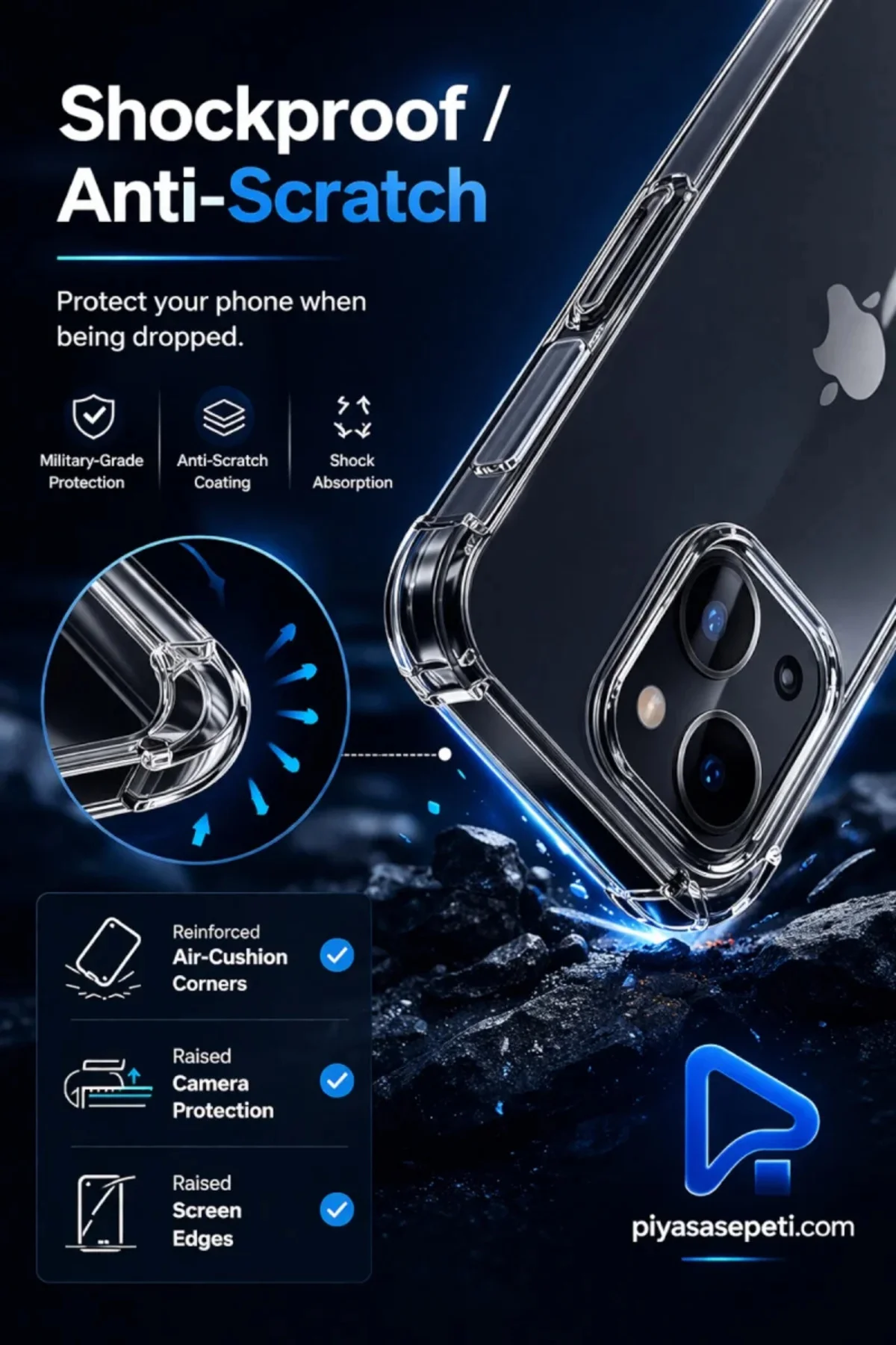 Apple iPhone 13 Şeffaf Tank Silikon Kapak