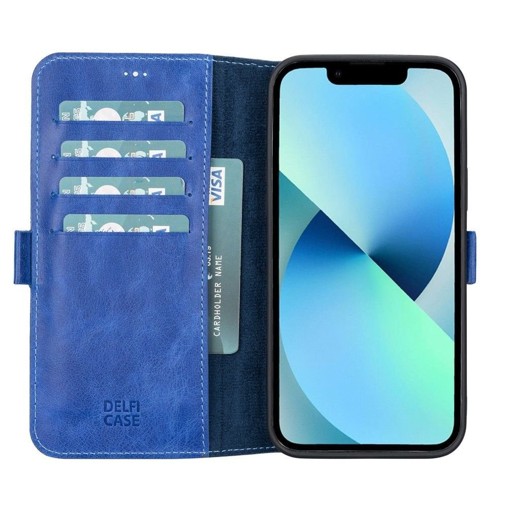 Apple iPhone 13 Pro Uyumlu Deri Cüzdanlı Kılıf Okyanus Mavi Apple iPhone 13 Pro Uyumlu Deri Cüzdanlı Kılıf Okyanus Mavi