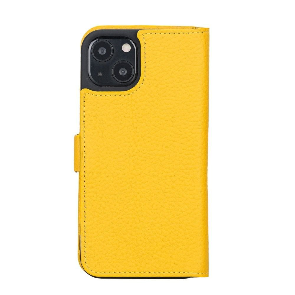 Apple iPhone 13 Uyumlu Deri Cüzdanlı Kılıf Limon Sarı Apple iPhone 13 Uyumlu Deri Cüzdanlı Kılıf Limon Sarı