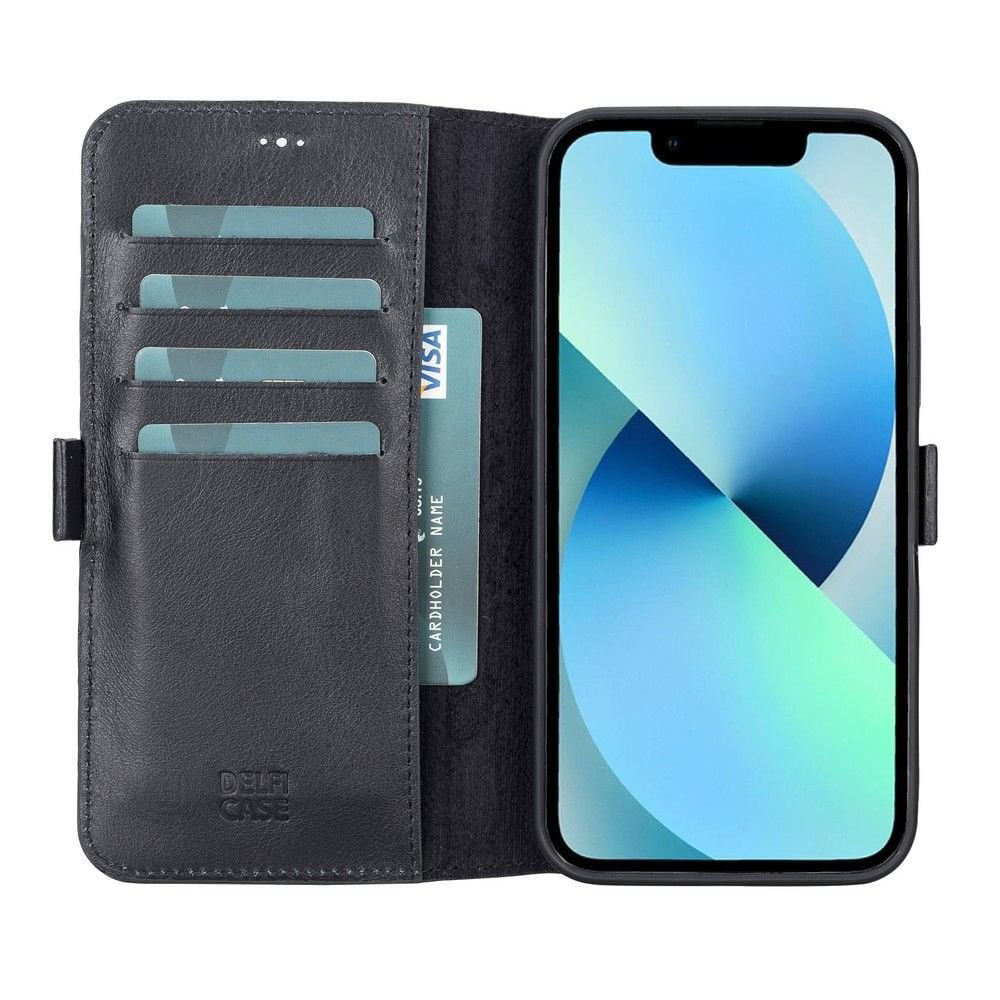 Apple iPhone 13 Pro Max Uyumlu Deri Cüzdanlı Kılıf Siyah Apple iPhone 13 Pro Max Uyumlu Deri Cüzdanlı Kılıf Siyah