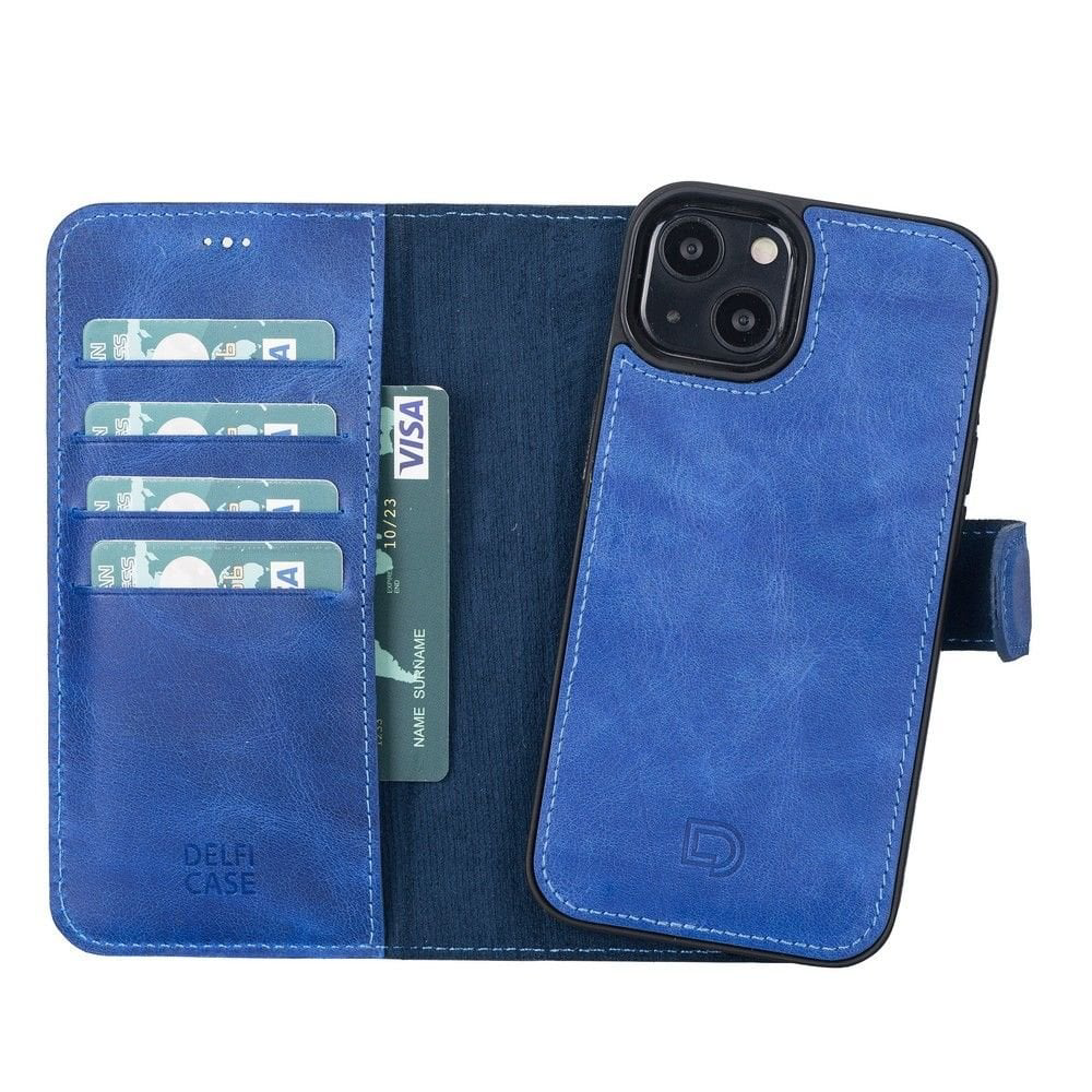 Apple iPhone 13 Pro Max Uyumlu Deri Cüzdanlı Kılıf Okyanus Mavi Apple iPhone 13 Pro Max Uyumlu Deri Cüzdanlı Kılıf Okyanus Mavi