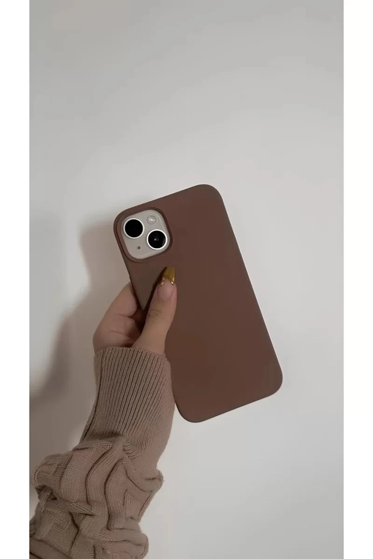 Apple iPhone 14-13 Liquid Lansman Silikon Kılıf Acı Kahve