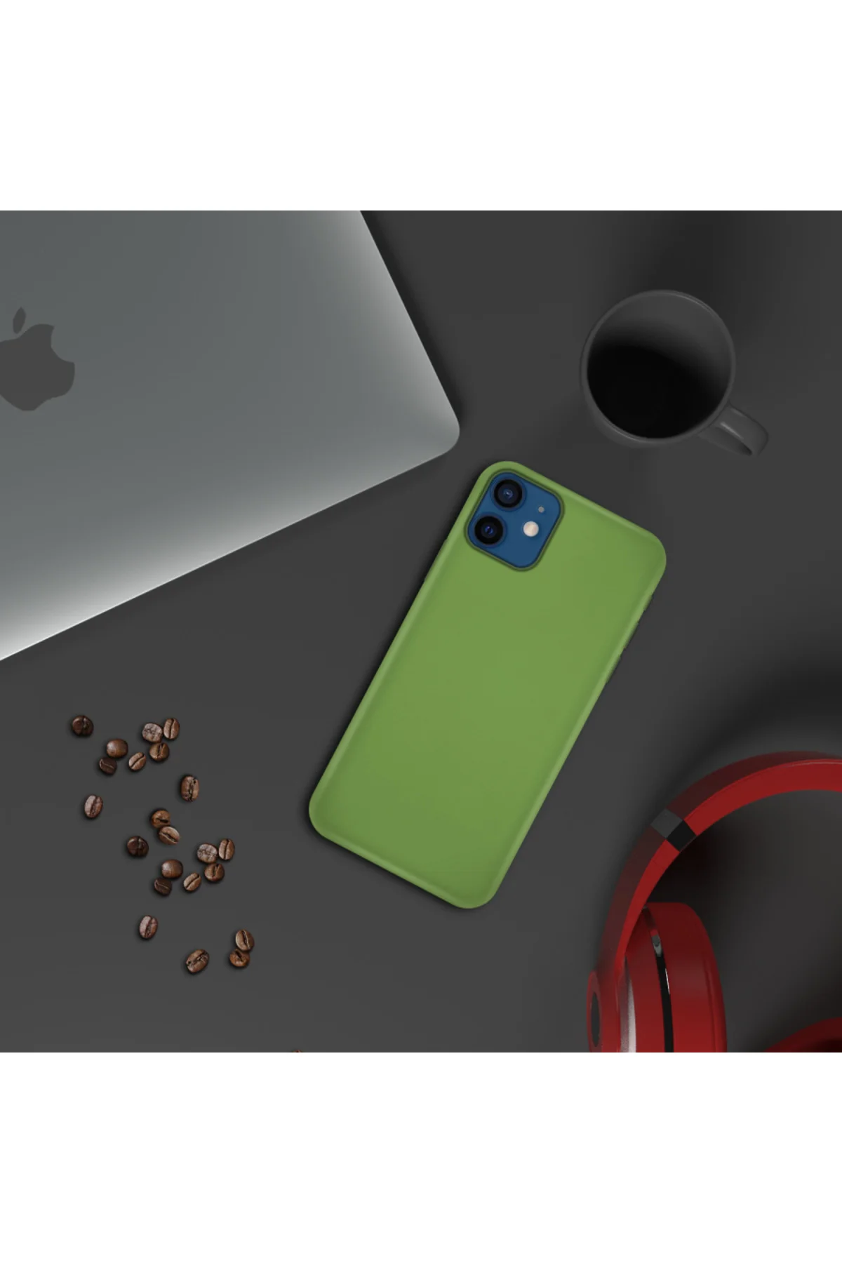Apple iPhone 14 6.1'' İnce Mat Silikon Kılıf Yeşil