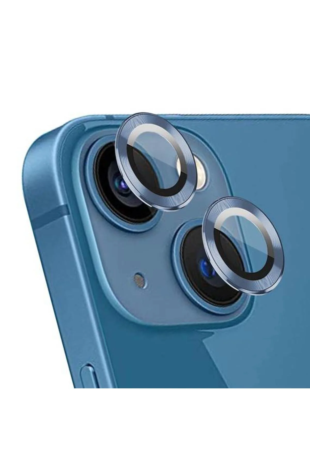 Apple iPhone 14 6.1'' Metal Çerçeveli Kamera Koruma Lensi Sierra Mavi