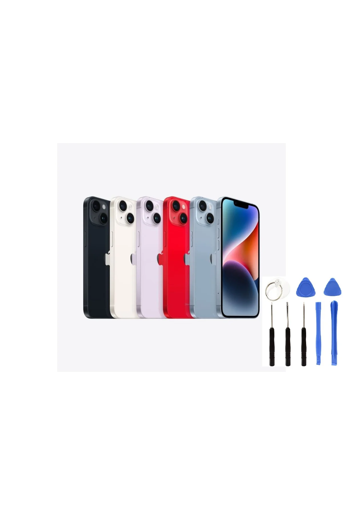 Apple İphone 14 Arka Kapak +B7000 Yapıştırıcı+Tamir Seti Sarı