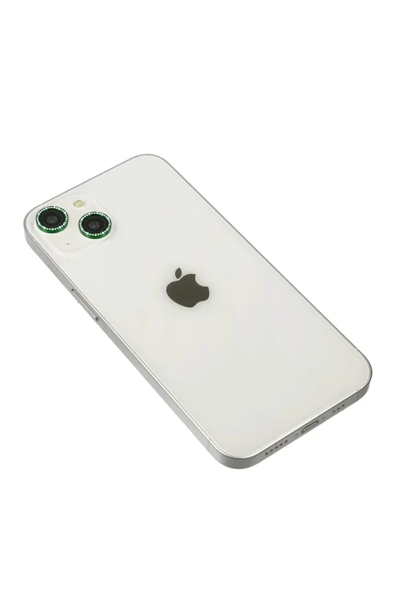 Apple iPhone 14 Diamond Kamera Lens - Yeşil Apple iPhone 14 Diamond Kamera Lens - Yeşil