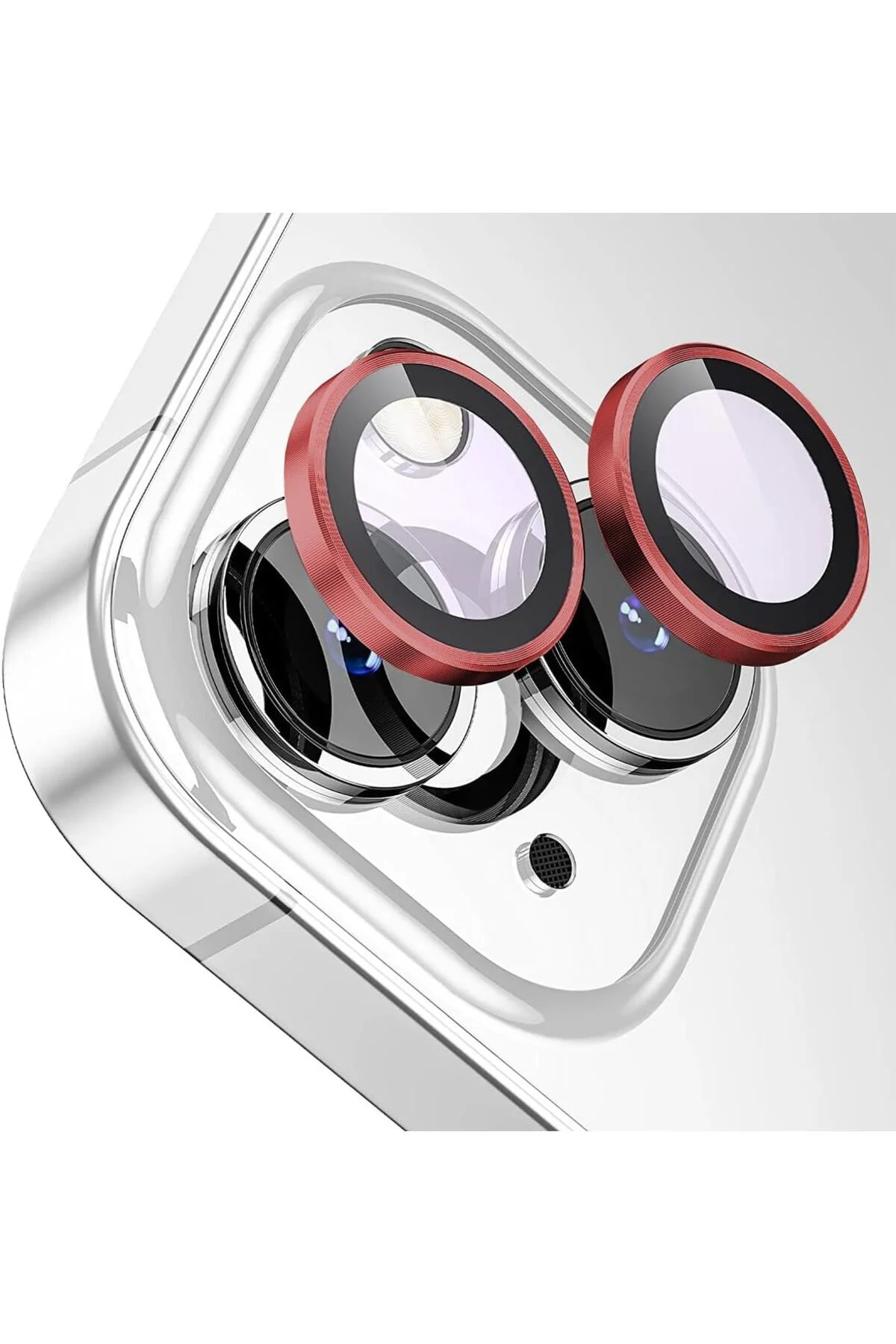 Apple Iphone 14 Gerçek Cam Safir Lens Koruma Kırmızı