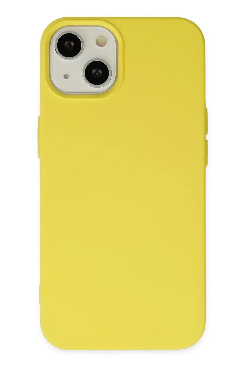 Apple iPhone 14 Kılıf Nano içi Kadife Silikon - Sarı Apple iPhone 14 Kılıf Nano içi Kadife Silikon - Sarı