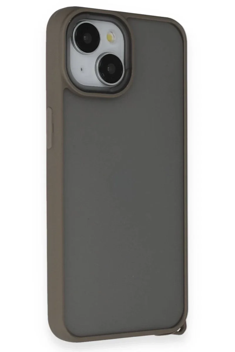 Apple iPhone 14 Kılıf Elegant Kapak - Titan Gri