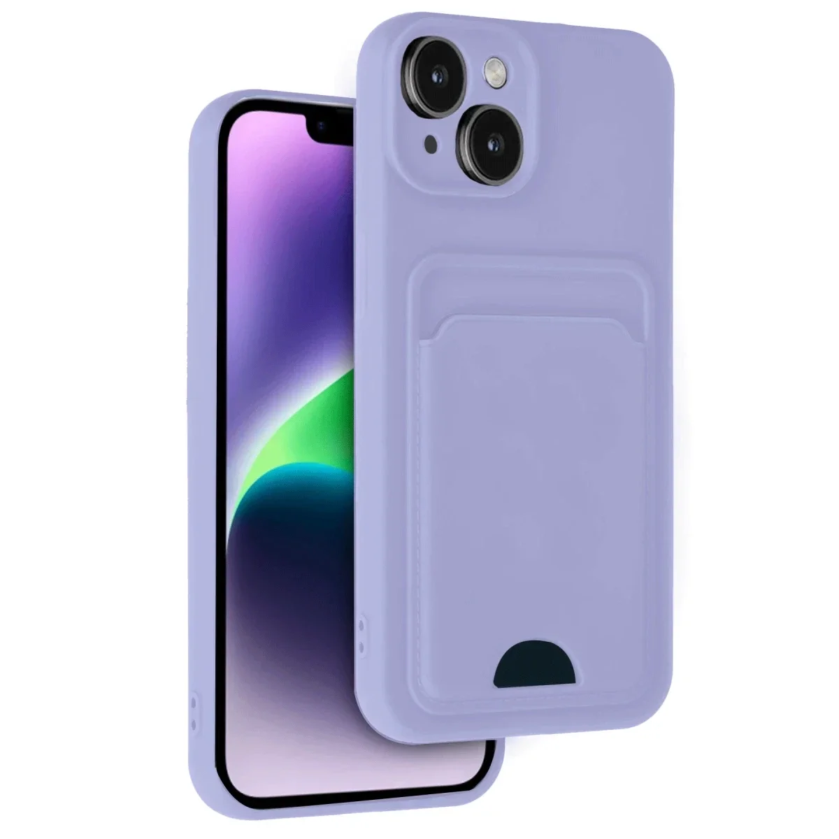 Apple iPhone 14 Kılıf Kelvin Kartvizitli Silikon - Lila Apple iPhone 14 Kılıf Kelvin Kartvizitli Silikon - Lila