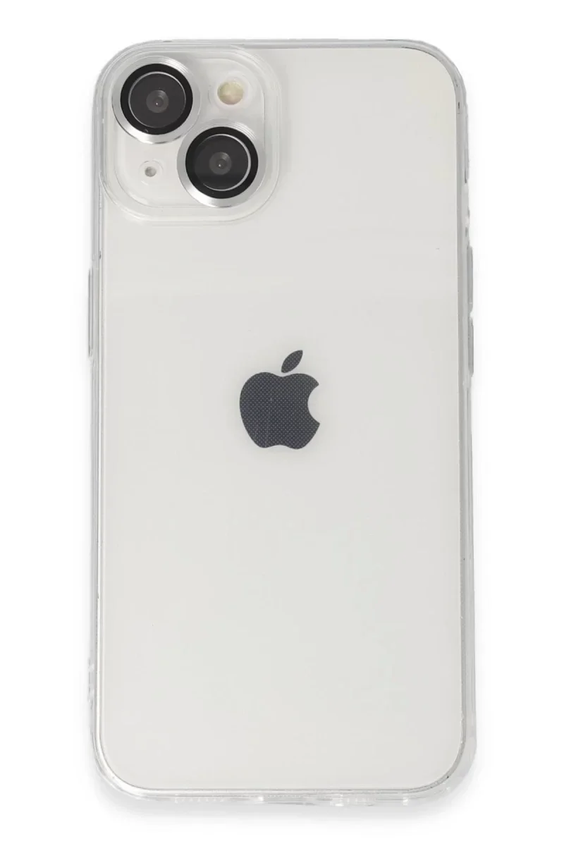 Apple iPhone 14 Kılıf Luko Lens Silikon - Gümüş
