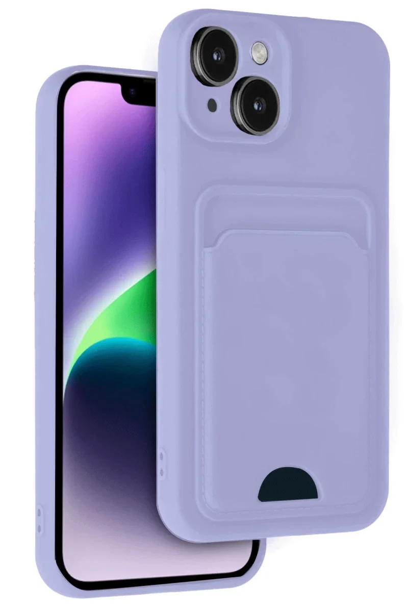 Apple iPhone 14 Kılıf Kelvin Kartvizitli Silikon - Lila Apple iPhone 14 Kılıf Kelvin Kartvizitli Silikon - Lila