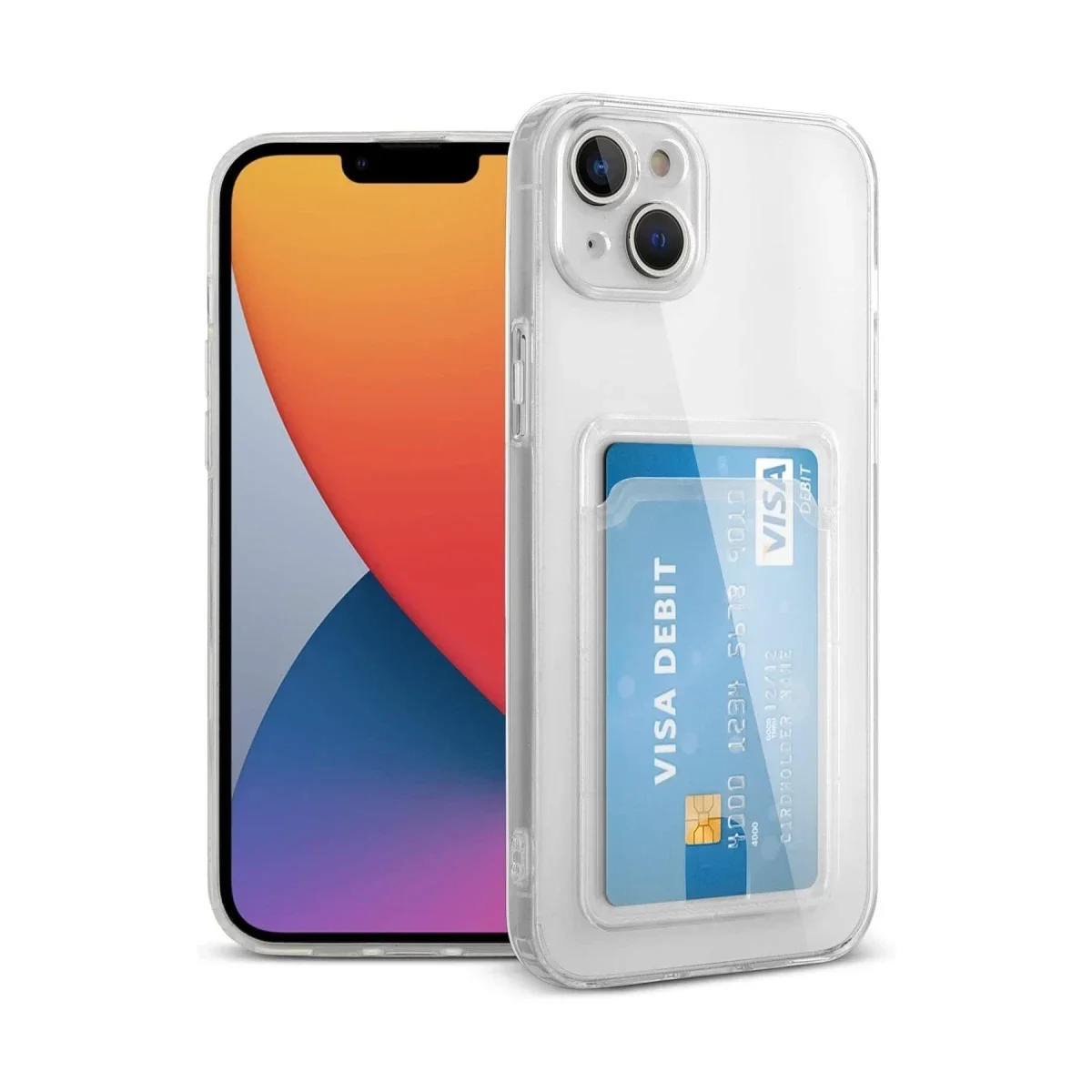 Apple iPhone 14 Kılıf Kart Şeffaf Silikon - Şeffaf