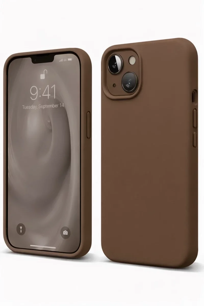 Apple iPhone 14 Kılıf First Silikon - Kahverengi Apple iPhone 14 Kılıf First Silikon - Kahverengi