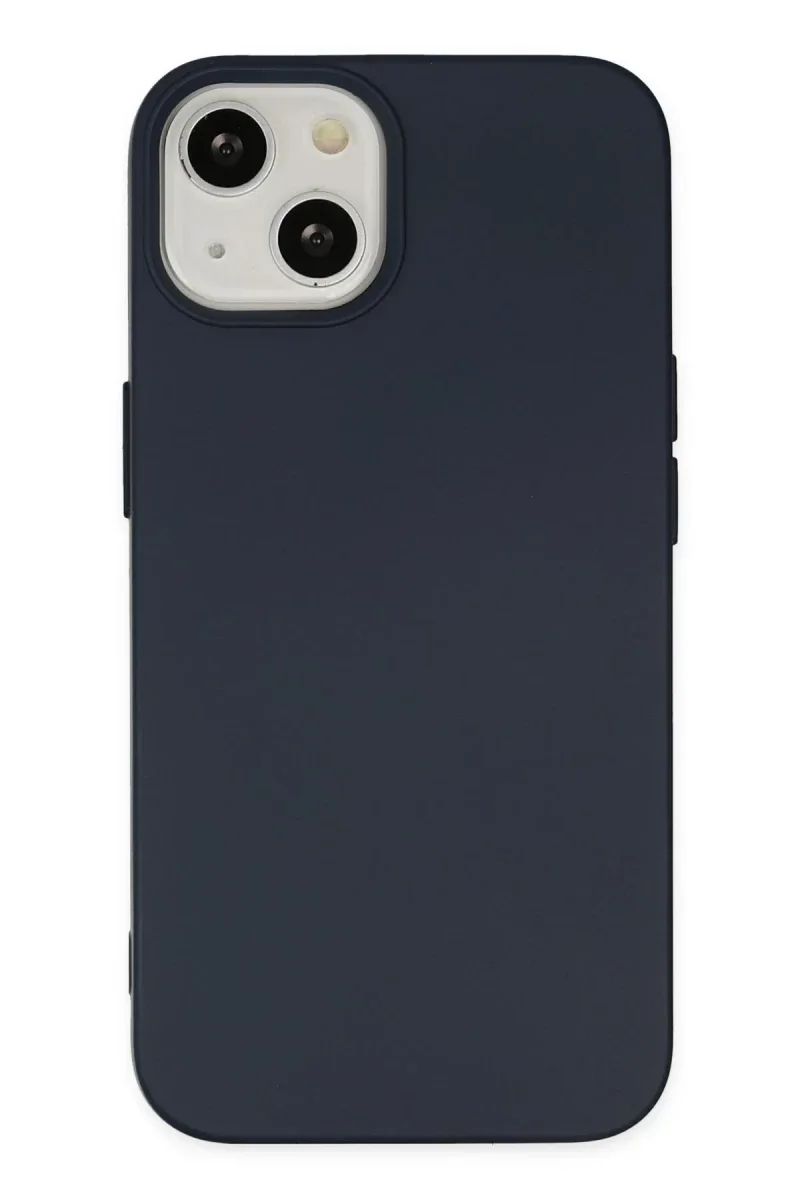 Apple iPhone 14 Kılıf Nano içi Kadife Silikon - Lacivert