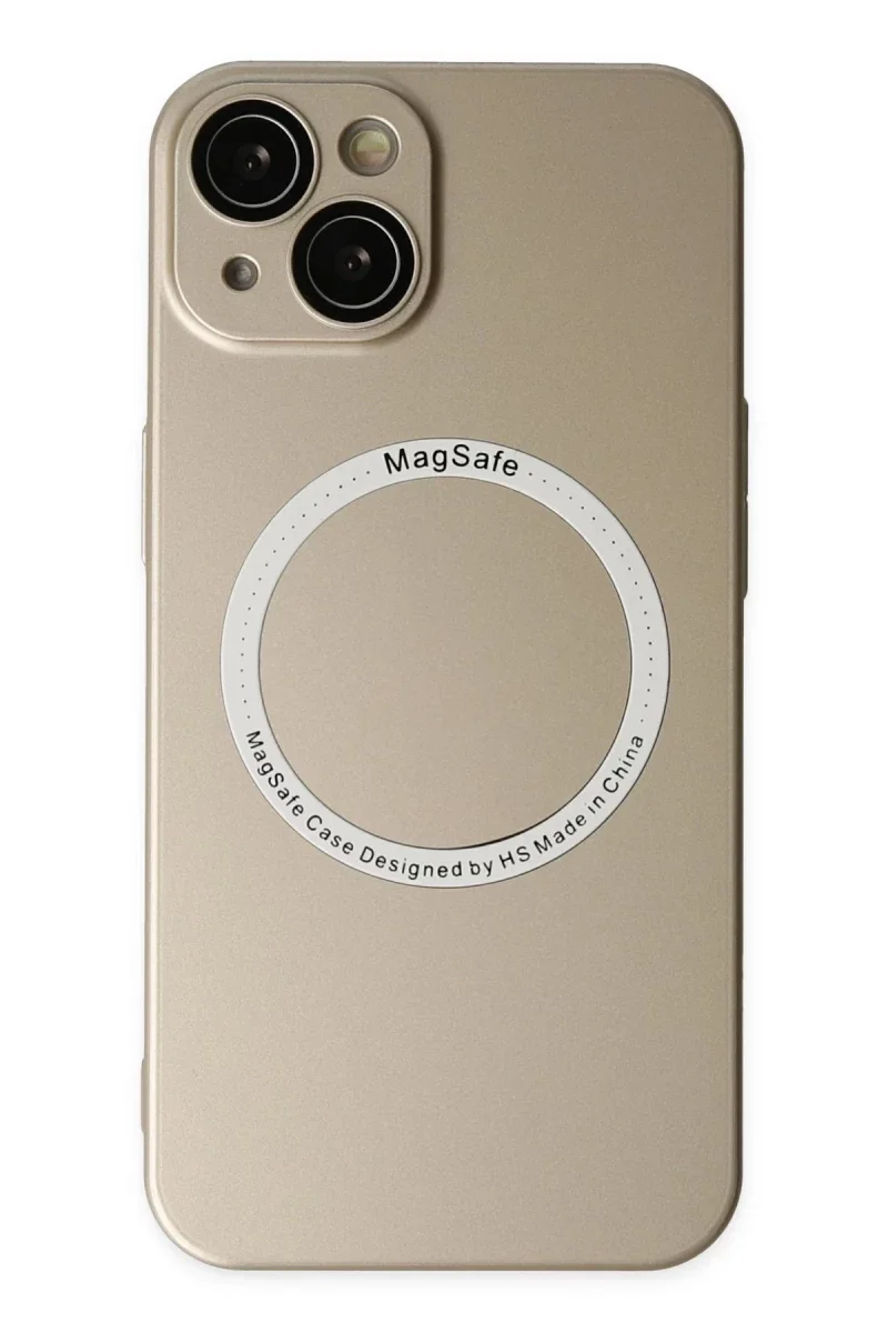 Apple iPhone 14 Plus Kılıf Jack Magneticsafe Lens Silikon - Gold Apple iPhone 14 Plus Kılıf Jack Magneticsafe Lens Silikon - Gold