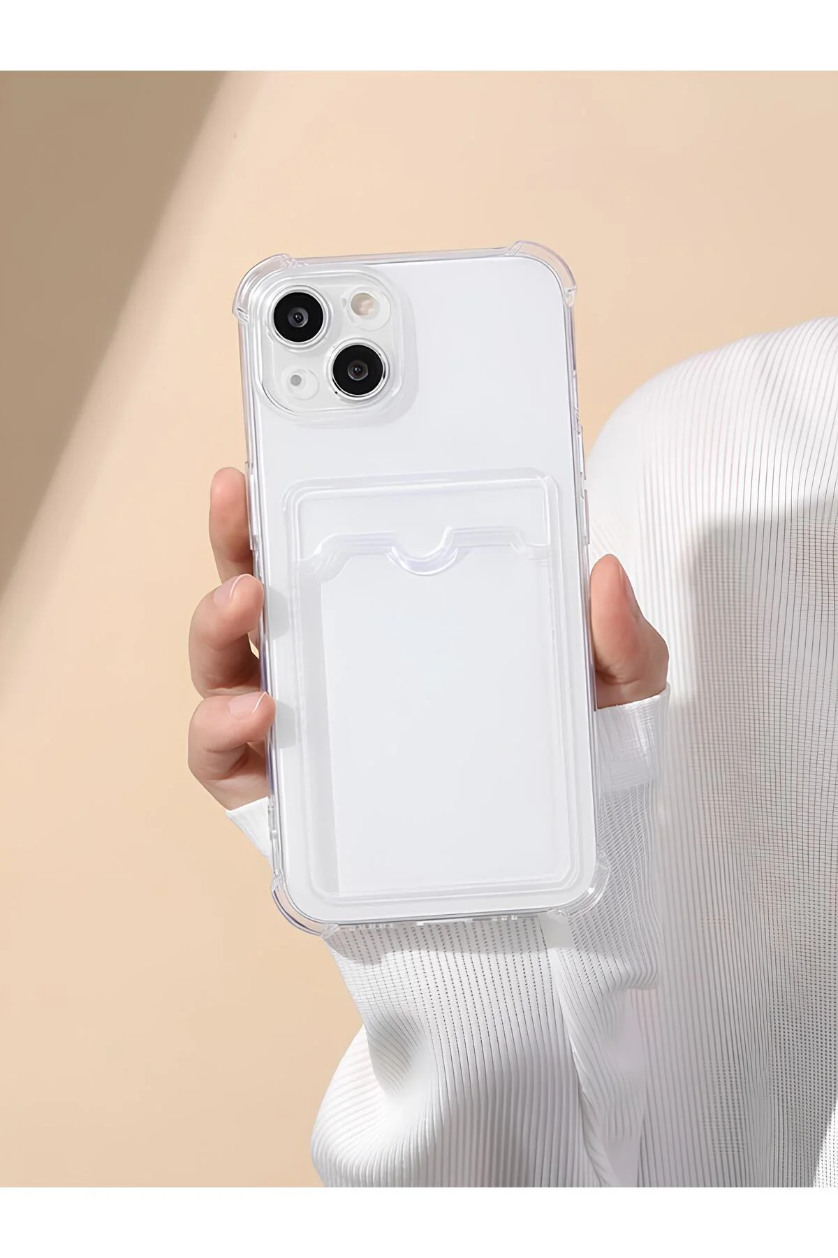 Apple iPhone 14 Plus Transparent Kartlıklı Antişok Kılıf Şeffaf