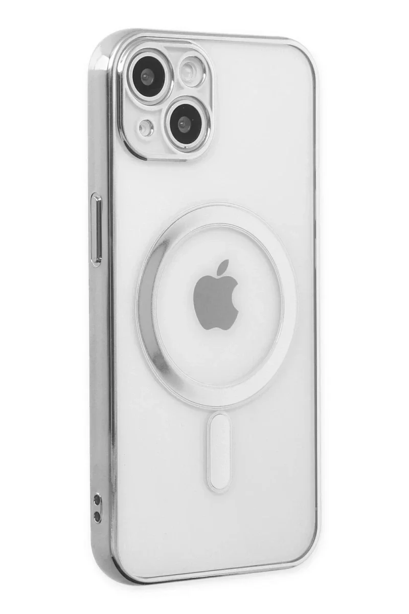 Apple iPhone 14 Plus Kılıf Magneticsafe Lazer Silikon - Gümüş Apple iPhone 14 Plus Kılıf Magneticsafe Lazer Silikon - Gümüş