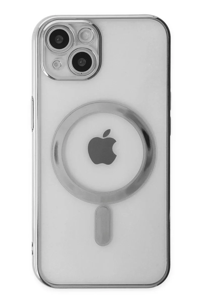Apple iPhone 14 Plus Kılıf Magneticsafe Lazer Silikon - Gümüş Apple iPhone 14 Plus Kılıf Magneticsafe Lazer Silikon - Gümüş