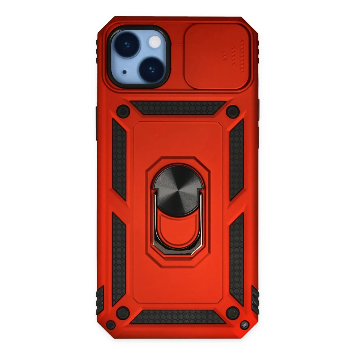 Apple İphone 14 Plus Kılıf Pars Lens Yüzüklü Silikon - Kırmızı Apple İphone 14 Plus Kılıf Pars Lens Yüzüklü Silikon - Kırmızı